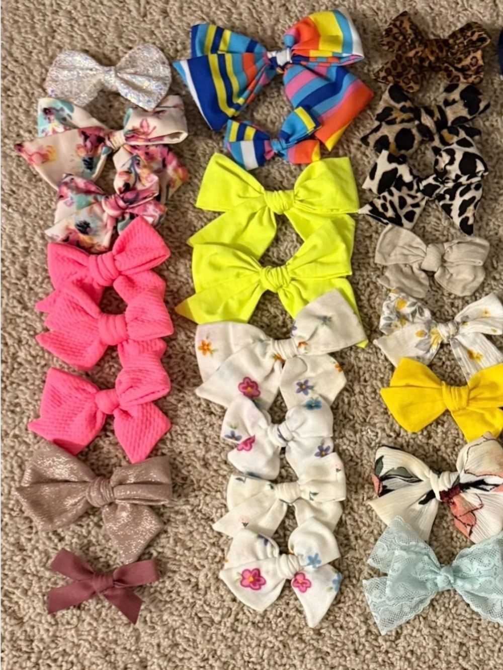 Girls Multi-Color Bow Hair Clip Set - Pack of Assorted Kids Accessories